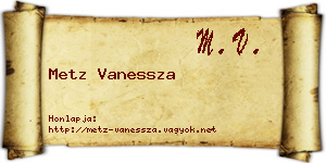 Metz Vanessza névjegykártya